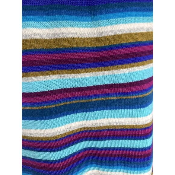 Free People Women's Medium Gray and Multicolored Striped Mini Sweater Dress - Picture 2 of 7